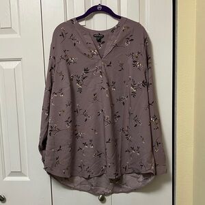 Hilary Radley Dusty Purple Floral Blouse